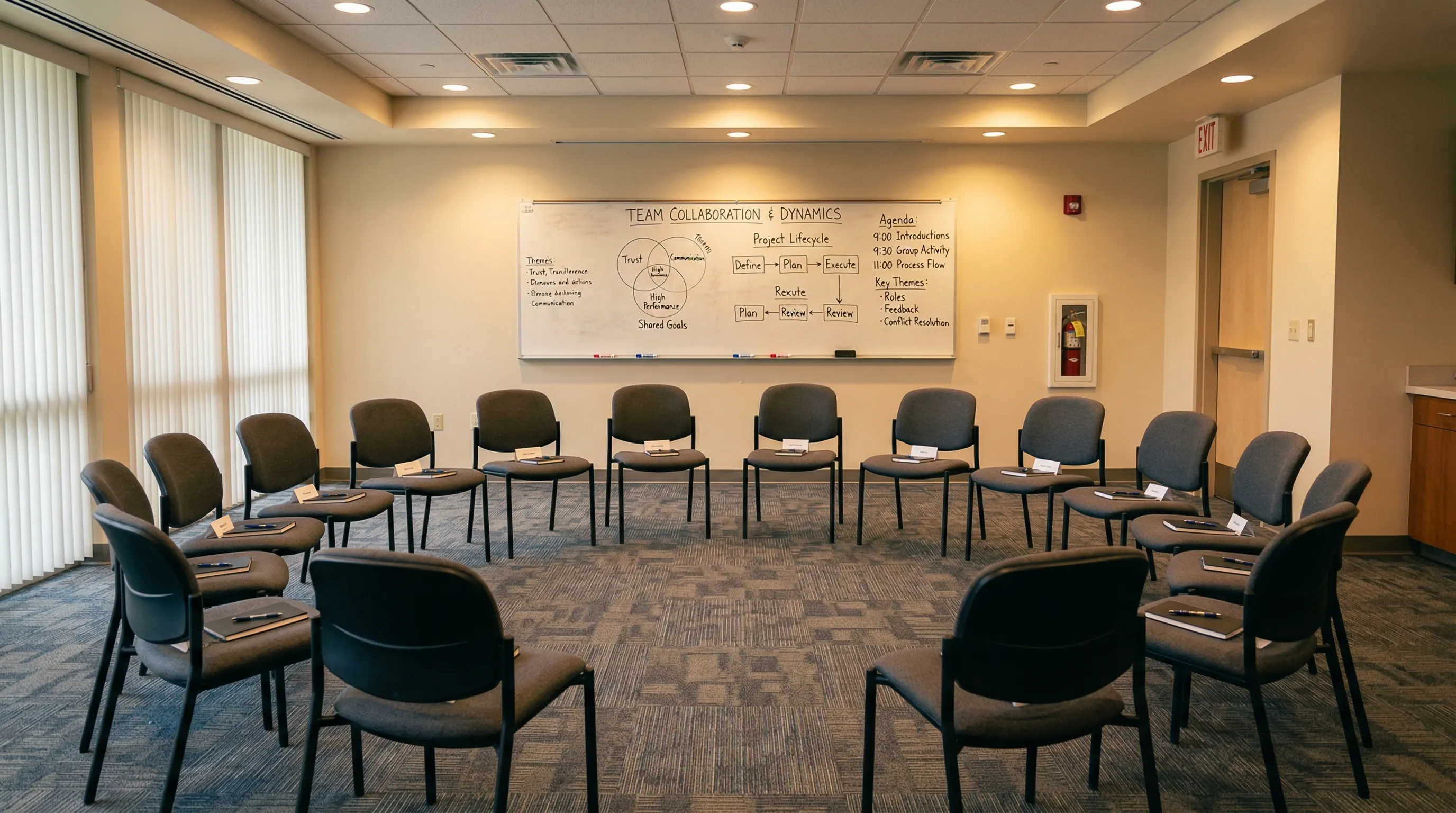 Training room prepared for workshop